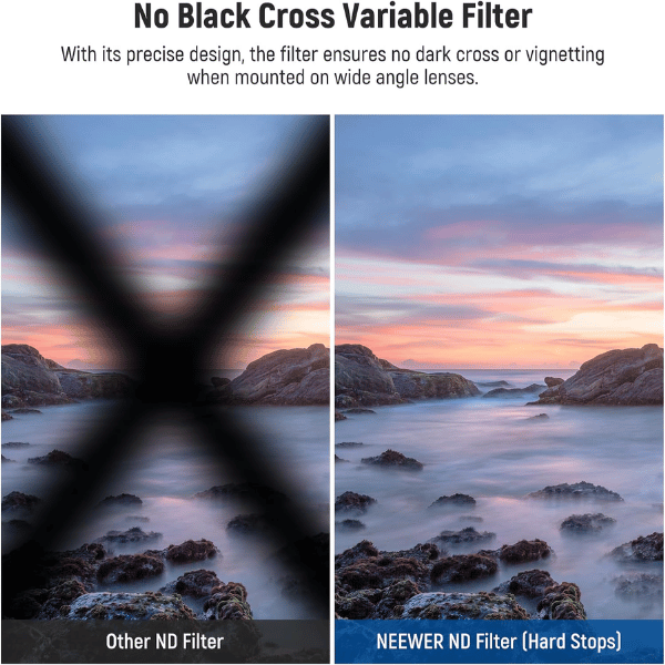 Neewer 82 mm True Colors Hard Stop Variable ND Filter ND2-32 (1-5 Stops) (10104250) En Tunisie