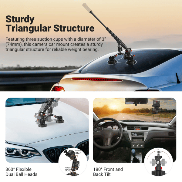 NEEWER CA065 TRIPLE SUCTION CUP CAR MOUNT (10103631) (3) NEEWER CA065 TRIPLE SUCTION CUP CAR MOUNT (10103631) En Tunisie