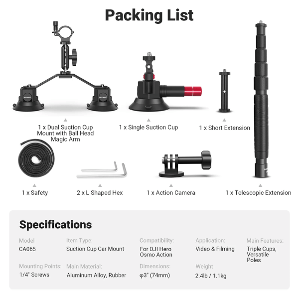 NEEWER CA065 TRIPLE SUCTION CUP CAR MOUNT (10103631) (7) NEEWER CA065 TRIPLE SUCTION CUP CAR MOUNT (10103631) En Tunisie