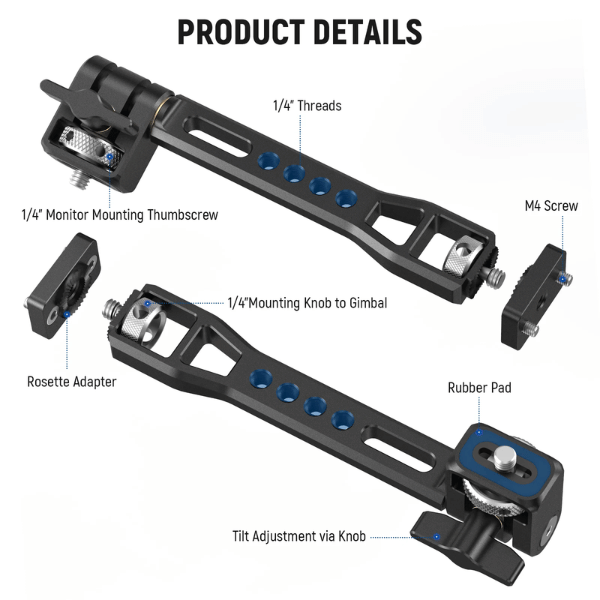 NEEWER FL-GP15 MAGNETIC ACTION CAMERA MOUNT (10101945) (10) Neewer Ga005 Adjustable Field Monitor Mount For Gimbal Stabilizer (10104400) En Tunisie