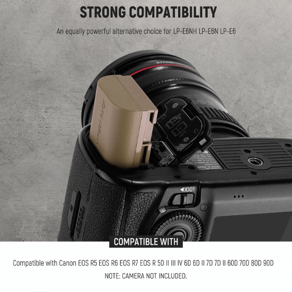 NEEWER LP-E6NH RECHARGEABLE CANON CAMERA BATTERY (10101864) (1) Neewer Lp-E6nh Rechargeable Canon Camera Battery (10101864) – Au meilleur prix en Tunisie