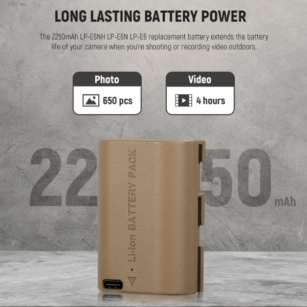 NEEWER LP-E6NH RECHARGEABLE CANON CAMERA BATTERY (10101864) (2) Neewer Lp-E6nh Rechargeable Canon Camera Battery (10101864) En Tunisie