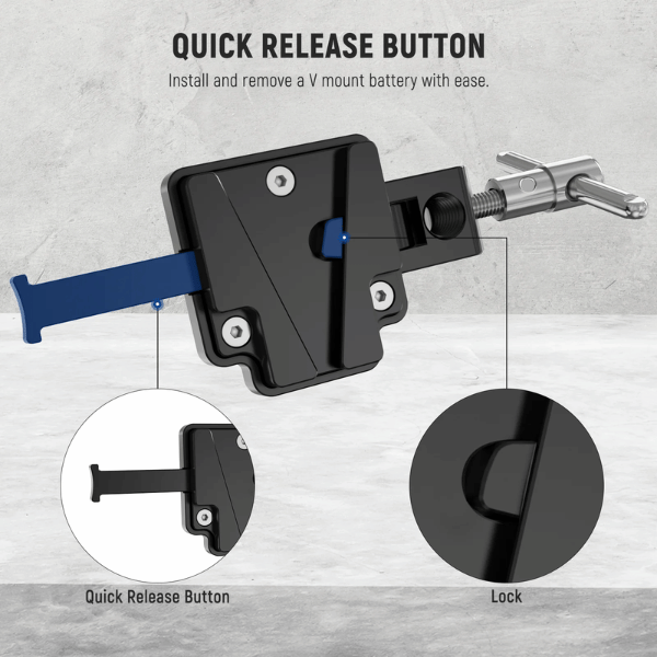 NEEWER MINI V MOUNT BATTERY PLATE WITH SUPER CRAB CLAMP (10102443) (1) Neewer Mini V Mount Battery Plate With Super Crab Clamp (10102443) En Tunisie