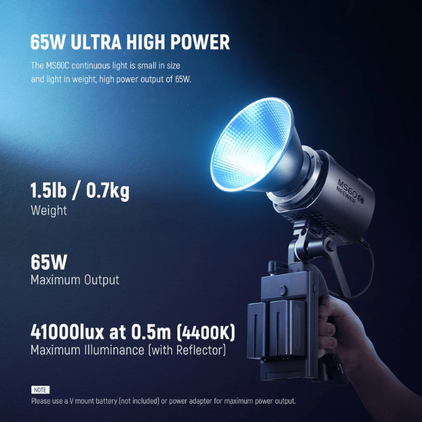NEEWER MS60C RGB LED Video Light Handheld Spotlight (1) Neewer MS60C RGB LED Video Light Handheld Spotlight En Tunisie