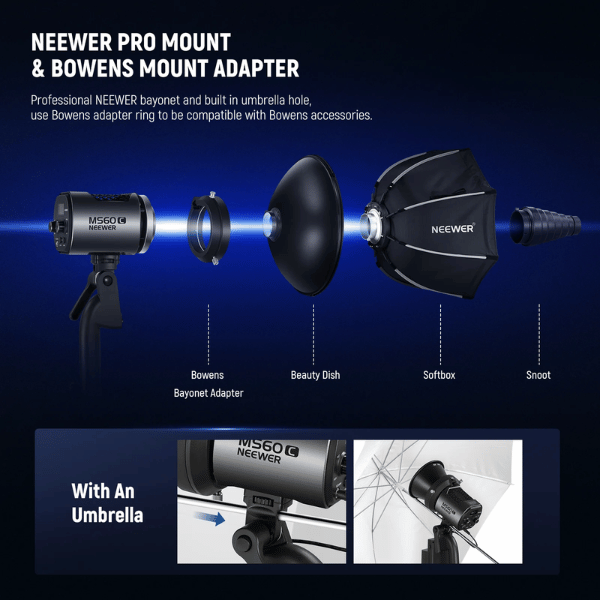 NEEWER MS60C RGB LED Video Light Handheld Spotlight (7) Neewer MS60C RGB LED Video Light Handheld Spotlight En Tunisie
