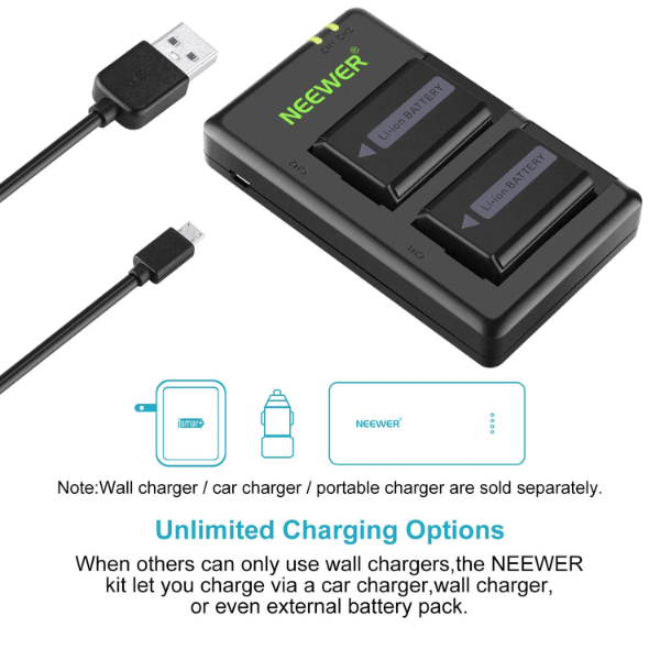 NEEWER NP-FW50 Camera Battery Charger Set for Sony (3) NEEWER NP-FW50 Camera Battery Charger Set for Sony En Tunisie