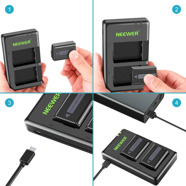 NEEWER NP-FW50 Camera Battery Charger Set for Sony (5) NEEWER NP-FW50 Camera Battery Charger Set for Sony En Tunisie