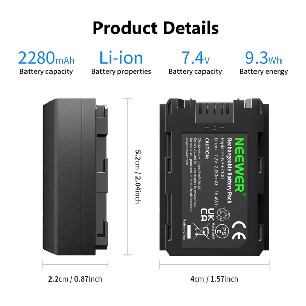 NEEWER NP-FZ100 SONY REPLACEMENT BATTERY (10103230) (4) Neewer Np-Fz100 Sony Replacement Battery (10103230) En Tunisie