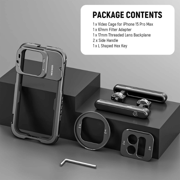 NEEWER PA023 METAL CAGE FOR IPHONE 15 PRO PRO MAX (10103135) (8) Neewer PA023 Metal Cage For Iphone 15 Pro/ Pro Max (10103135) En Tunisie