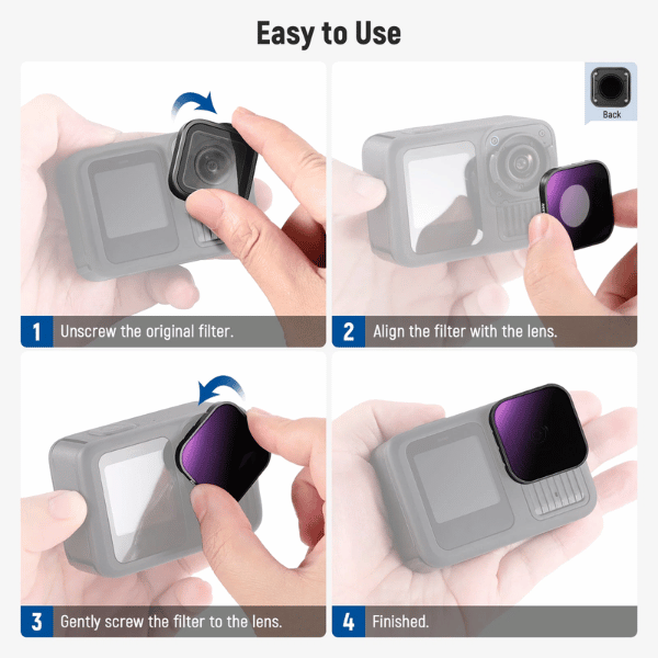 NEEWER PACK FILTER SET COMPATIBLE WITH GOPRO HERO 910111213 (10104657) (11) Neewer Pack Filter Set Compatible With Gopro Hero 9/10/11/12/13 (10104657) En Tunisie