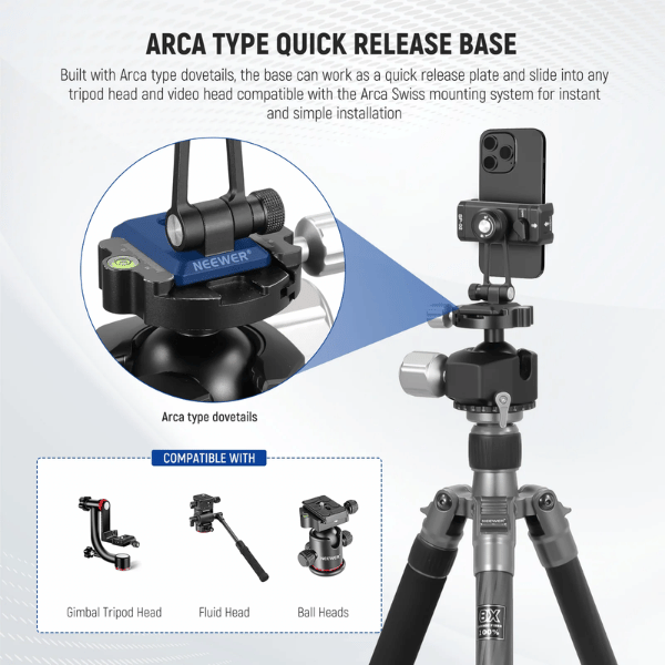NEEWER SP-02 SMARTPHONE HOLDER TRIPOD MOUNT ADAPTER (10103410) (4) Neewer SP-02 Smartphone Holder Tripod Mount Adapter (10103410) En Tunisie
