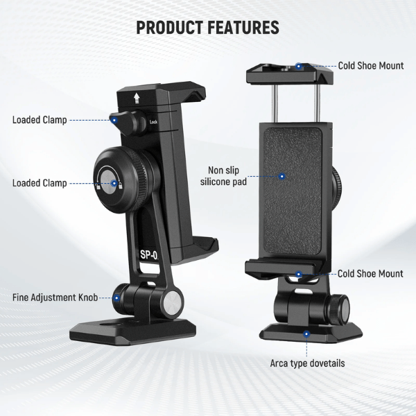 NEEWER SP-02 SMARTPHONE HOLDER TRIPOD MOUNT ADAPTER (10103410) (6) Neewer SP-02 Smartphone Holder Tripod Mount Adapter (10103410) En Tunisie