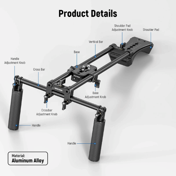 NEEWER SR004 UNIVERSAL SHOULDER RIG KIT (10102014) (1) Neewer SR004 Universal Shoulder Rig Kit (10102014) – Au meilleur prix en Tunisie
