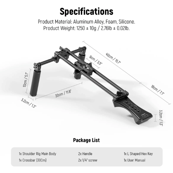 NEEWER SR004 UNIVERSAL SHOULDER RIG KIT (10102014) (10) Neewer SR004 Universal Shoulder Rig Kit (10102014) En Tunisie