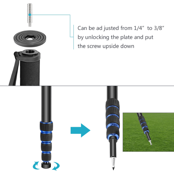 NEEWER T222 66 Extendable Camera Monopod (6) Neewer T222 66" Extendable Camera Monopod En Tunisie