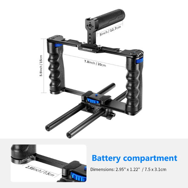 NEEWER VS107 UNIVERSAL ALUMINUM ALLOY CAMERA CAGE (10102824) (5) Neewer VS107 Universal Aluminum Alloy Camera Cage (10102824) En Tunisie