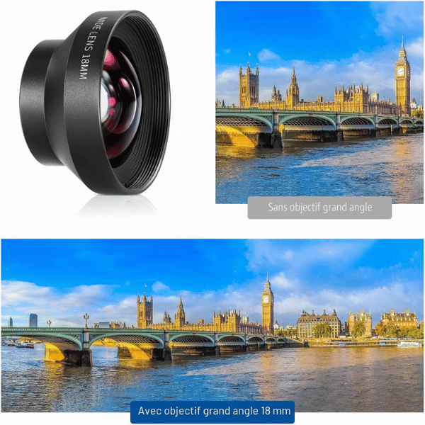 Neewer Ls-42 18mm HD 100° Wide Angle Lens For 17 Mm Thread Lens Backplate (10103184) NEEWER LS-40 43MM OBJECTIF MACRO HD (10103002) En Tunisie