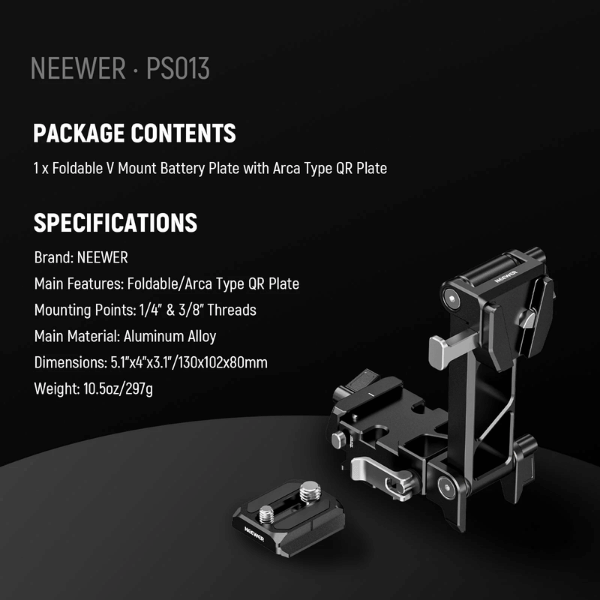 Neewer PS013 Foldable V Mount Battery Plate With Acra Type Qr Plate (10103764) (7) Neewer PS013 Foldable V Mount Battery Plate With Acra Type Qr Plate (10103764) En Tunisie