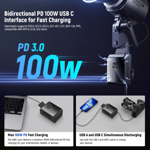 Neewer PS099EP 6800mah 99wh V Mount Battery (10103493) (1) Neewer PS099EP 6800mah 99wh V Mount Battery (10103493) En Tunisie