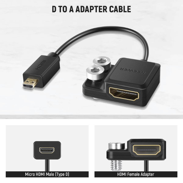 NEEWER NC01 4K60Hz MICRO HDMI TO HDMI ADAPTER CABLE (33000051) (3) Neewer Nc01 4k/60hz Micro Hdmi To Hdmi Adapter Cable (33000051) En Tunisie