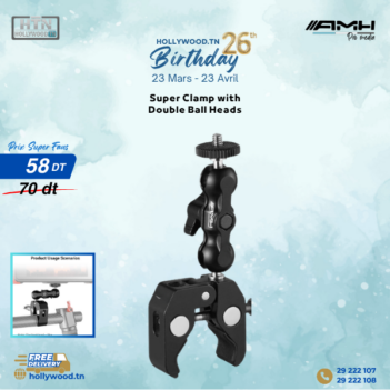 AMH 2164 SUPER CLAMP AVEC PINCE A ROTULE DOUBLE BALL En Tunisie