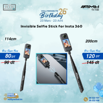 Selfie Stick Invisible AMH 114cm for Insta 360 En Tunisie