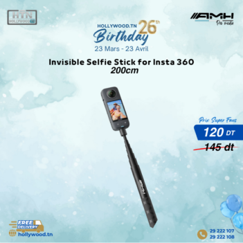 Selfie Stick Invisible AMH 200cm for Insta 360 En Tunisie