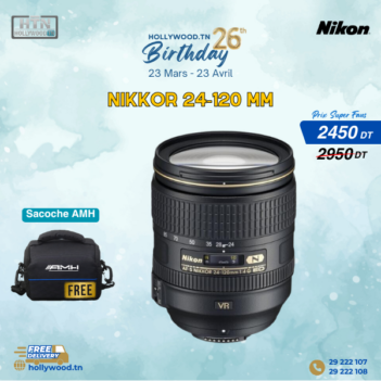 Promo Spéciale AF-S NIKKOR 24-120mm f/4G ED VR En Tunisie