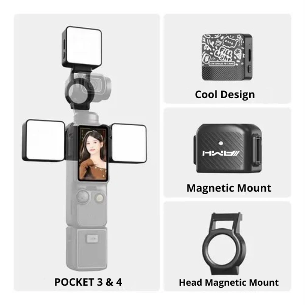 AMH LED Light 3-in-2 pour DJI Osmo Pocket 3 & 4 HTN AMH LED Light 3-in-2 pour DJI Osmo Pocket 3 & 4 – Au meilleur prix en Tunisie