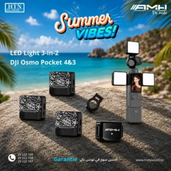 AMH LED Light 3-in-2 pour DJI Osmo Pocket 3 & 4 En Tunisie