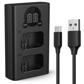K&F Concept NP-FW50 Dual Slot Battery Charger avec écran LCD En Tunisie