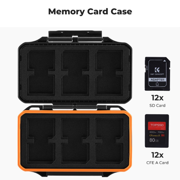 K&F Concept 24 Slots Memory Card Case pour 12 SD + 12 CFexpress Type A HTN K&F Concept 24 Slots Memory Card Case pour 12 SD + 12 CFexpress Type A En Tunisie