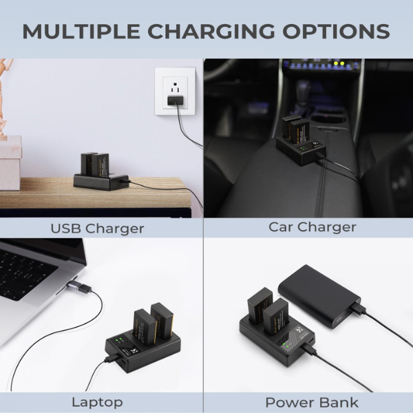 K&F Concept LP-E17 Dual Slot Quick Charger avec câble Type-C HTN K&F Concept LP-E17 Dual Slot Quick Charger avec câble Type-C En Tunisie