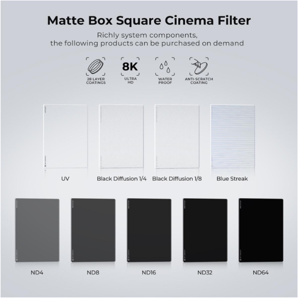 K&F Concept Filtre ND32 Carré 4x5.65" Matte Box Compatible with SmallRig Matte Box HTN K&F Concept Filtre ND32 Carré 4x5.65" Matte Box Compatible with SmallRig Matte Box En Tunisie