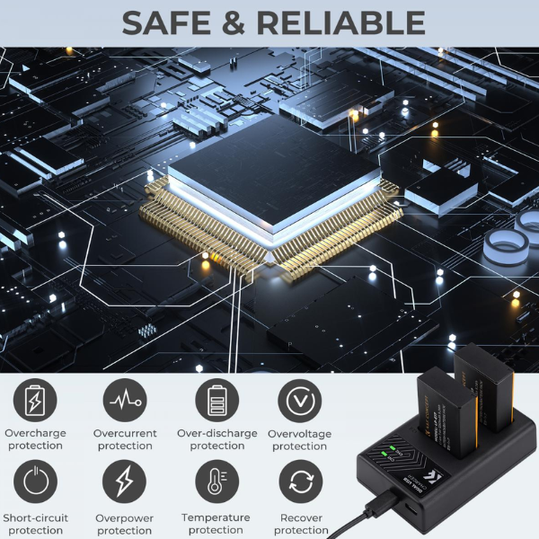 K&F Concept LP-E17 Dual Slot Quick Charger avec câble Type-C HTN K&F Concept LP-E17 Dual Slot Quick Charger avec câble Type-C En Tunisie