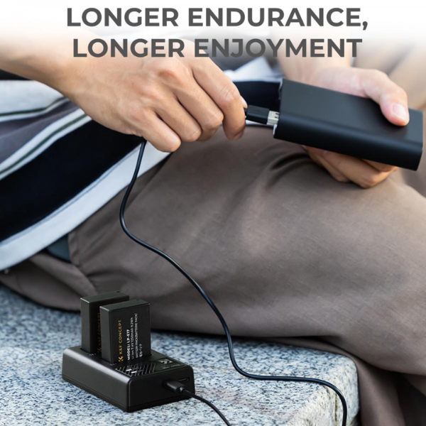 K&F Concept LP-E17 Dual Slot Quick Charger avec câble Type-C HTN K&F Concept LP-E17 Dual Slot Quick Charger avec câble Type-C En Tunisie