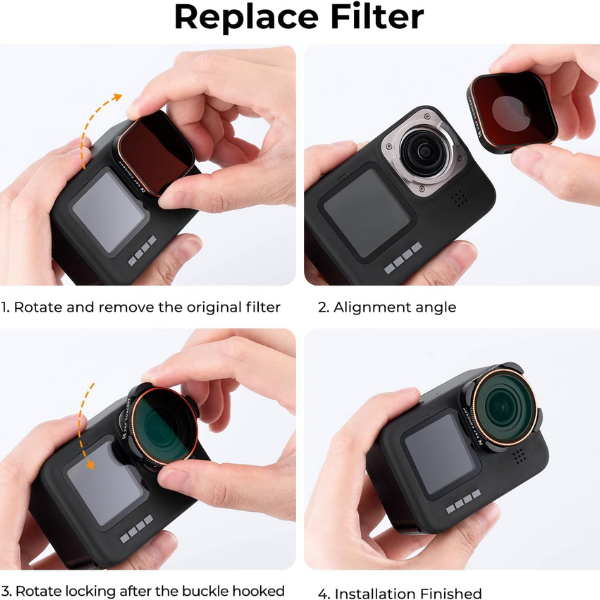 K&F Concept 4-Pack Filtres CPL+ND8+ND16+ND32 pour GoPro Hero 9/10/11/12/13 Black HTN K&F Concept 4-Pack Filtres CPL+ND8+ND16+ND32 pour GoPro Hero 9/10/11/12/13 Black En Tunisie