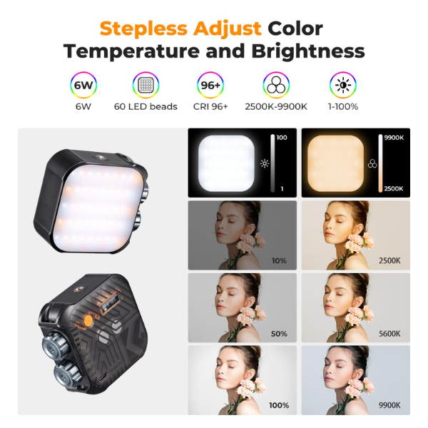 Torche K&F Concept RGB Mini Video Light 360°, 2500K-9900K (Noir) HTN Torche K&F Concept RGB Mini Video Light 360°, 2500K-9900K (Noir) En Tunisie
