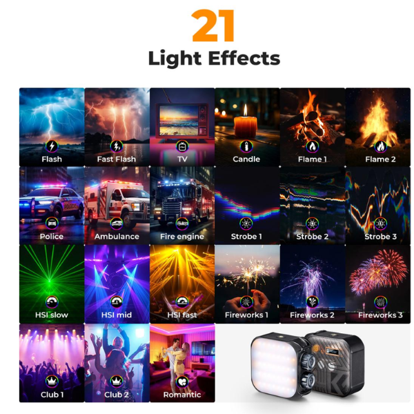 Torche K&F Concept RGB Mini Video Light 360°, 2500K-9900K (Noir) HTN Torche K&F Concept RGB Mini Video Light 360°, 2500K-9900K (Noir) En Tunisie