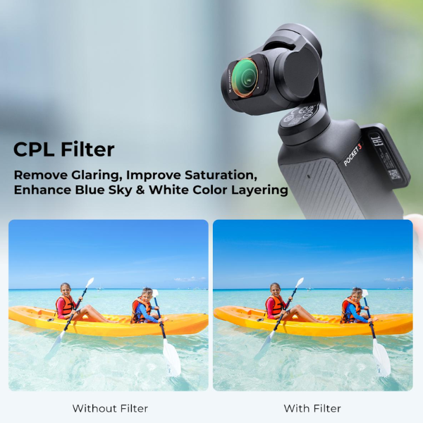 DJI Osmo Pocket 3 / DJI Osmo Pocket 4 Magnetic CPL, HD, Anti-Reflection Green Coating, Waterproof and Scratch Resistant HTN DJI Osmo Pocket 3 / DJI Osmo Pocket 4 Magnetic CPL, HD, Anti-Reflection Green Coating, Waterproof and Scratch Resistant En Tunisie